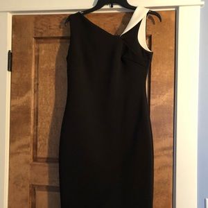 Calvin Klein, Black dress with cream trim at neck
